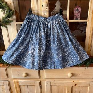 Boden Blue and White Printed A-Line Skirt